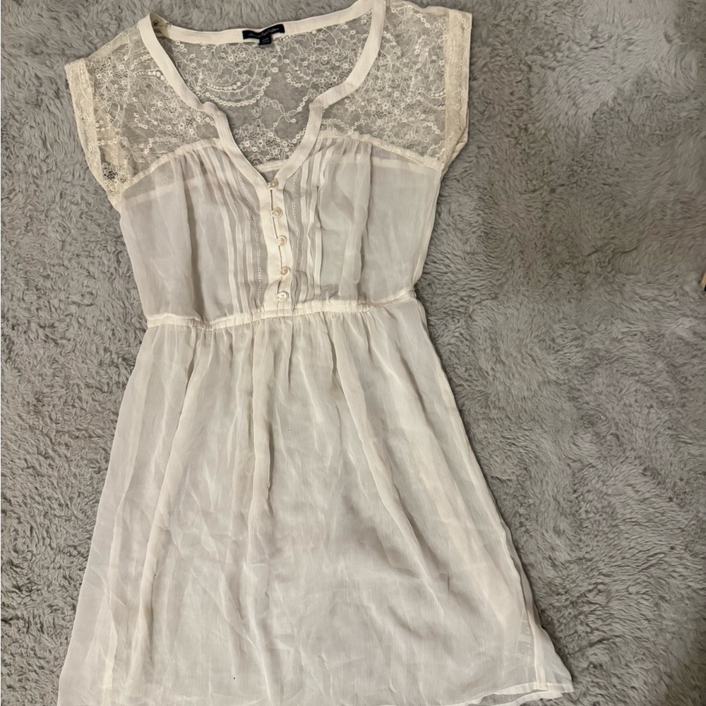 Lace long sheer shirt